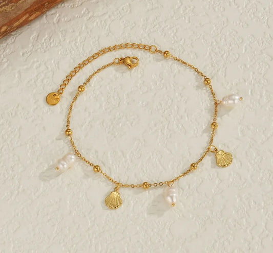 Bracelet de cheville coquillage